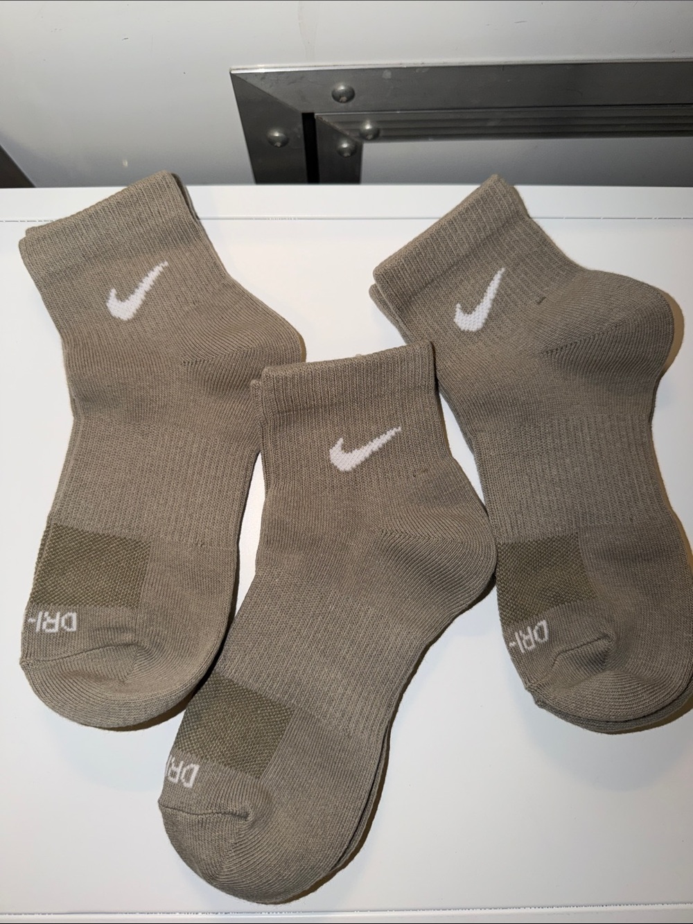 Nike Women’s Quarter Socks in Gray/ with White Swoosh (3-Pack)
